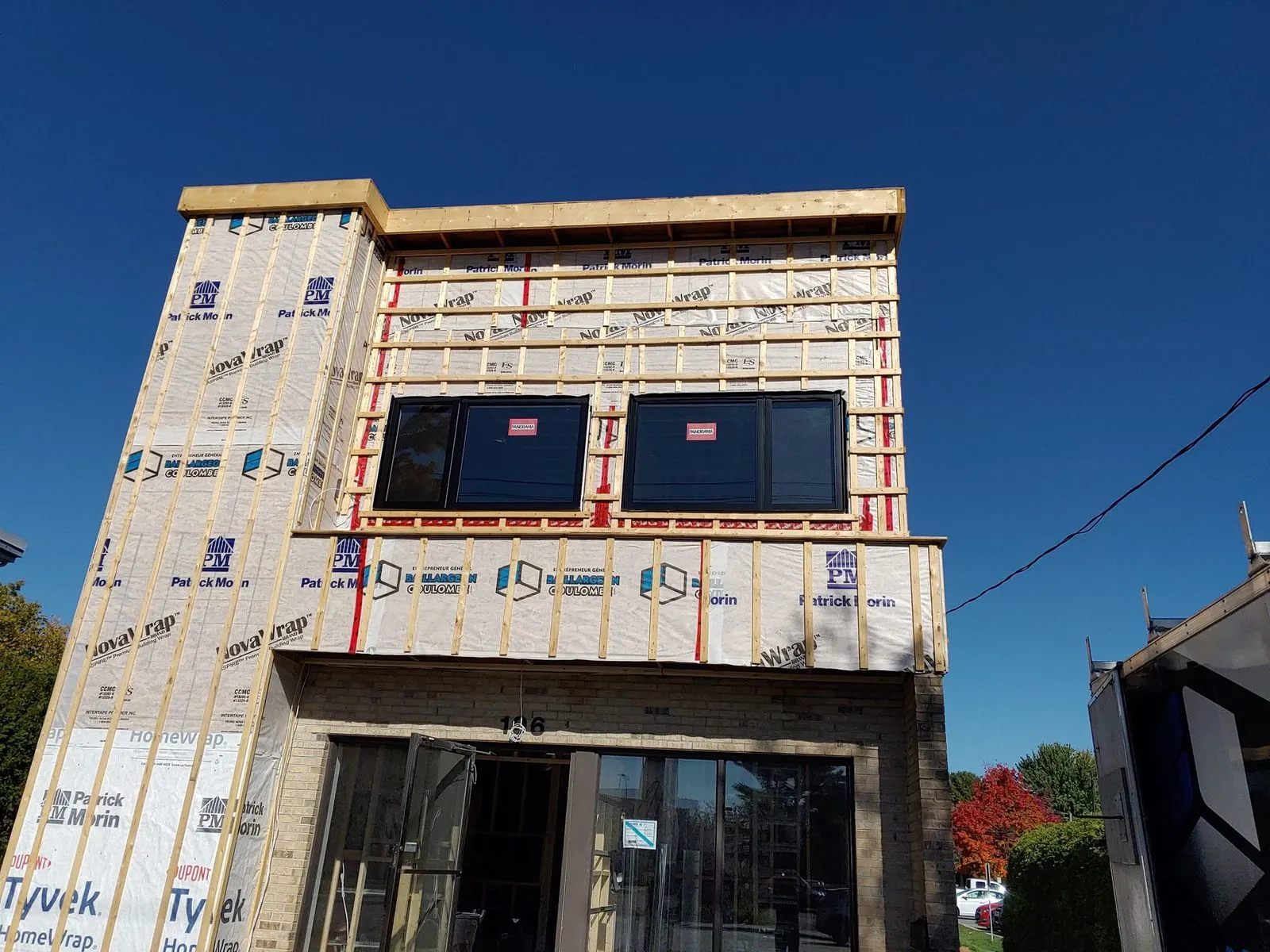 Vue en chantier de la façade